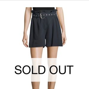 3.1 Phillip Lim Navy Blue Utility Pinstripe shorts